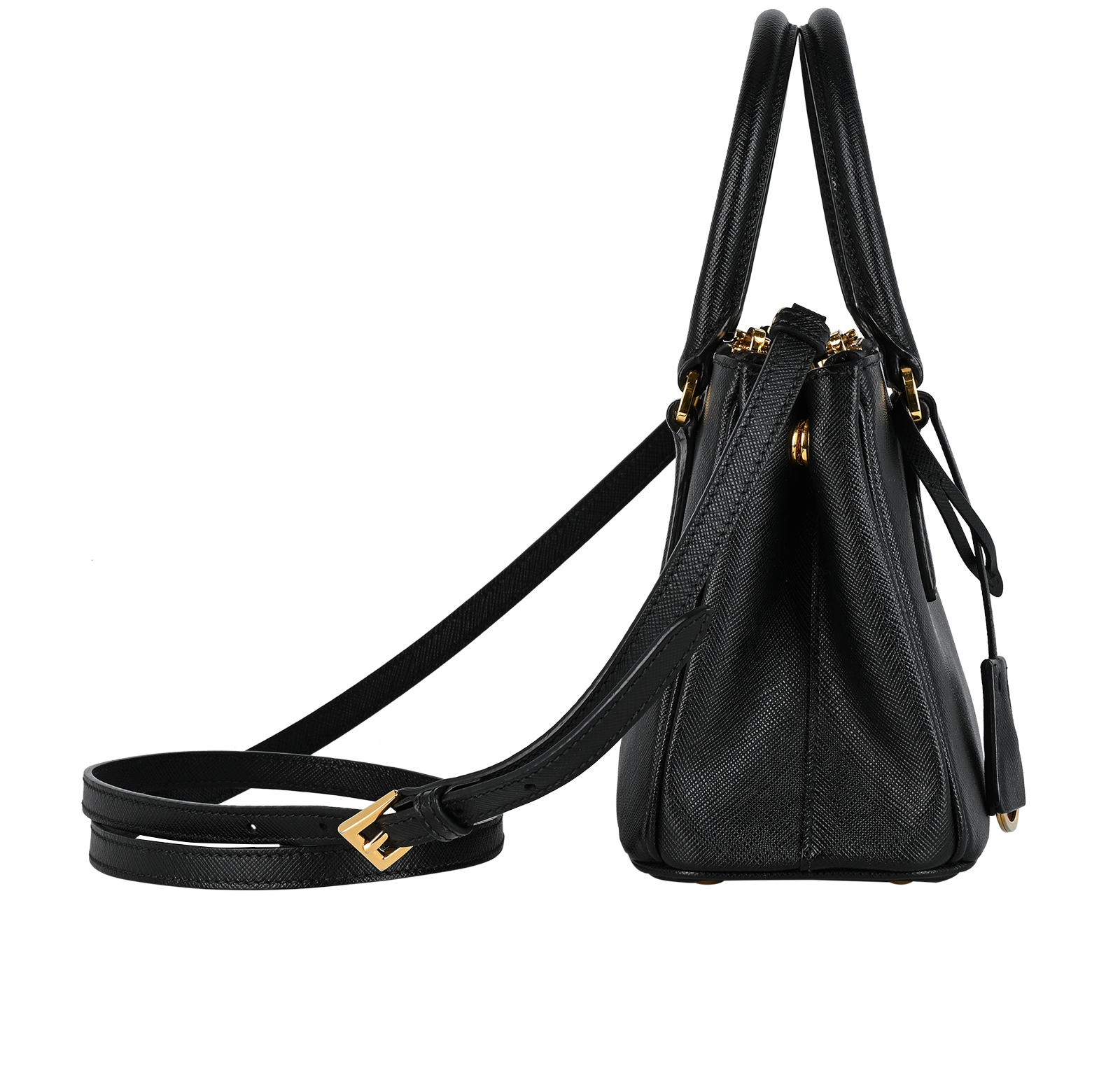 Mini Galleria, &pound;1,600, Handbags, Black, Leather, Side view